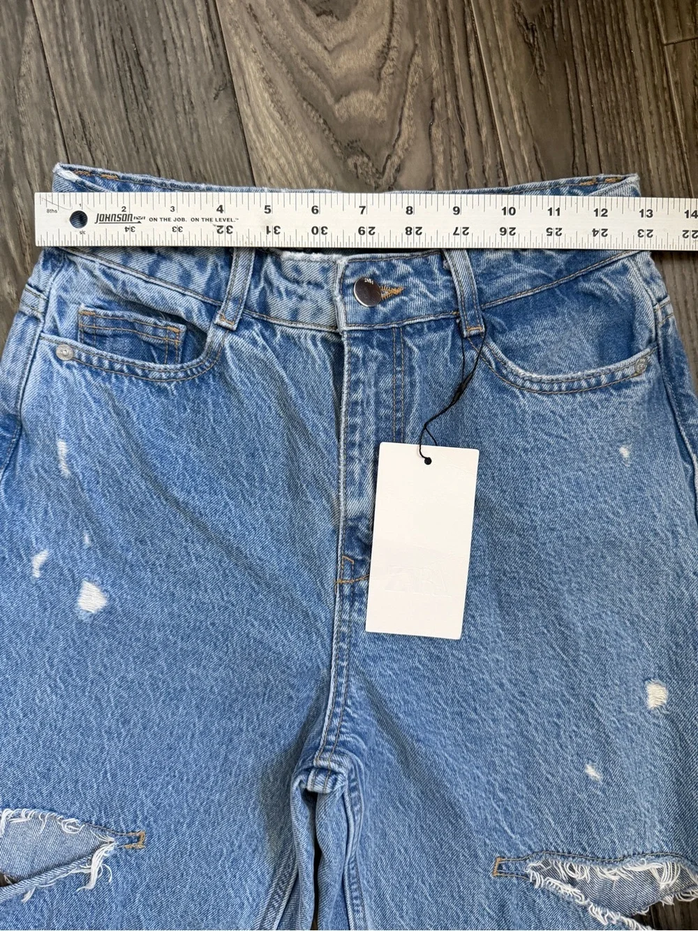 NWT Zara y2k Grunge Festival Mid Waist Ripped Cut Out Straight Jeans Blogger FAV